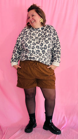 Pull Léa - Grande taille motifs léopard irisé noeuds dans le dos