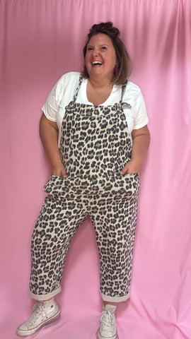 Salopette Léandra - grande taille motifs léopard