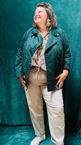 Veste perfecto Louve - grande taille effet daim peau de pêche