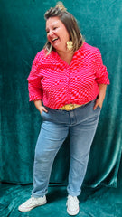 Blouse Médusa- grande taille manche longue  motifs géométriques