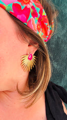 Boucle d'oreille Rouki -  Dorées et roses