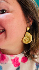 Boucle d'oreille Jojo - dorées coquille d'escargot acier inoxydable
