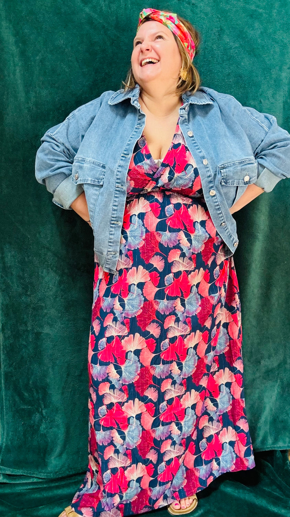 Veste Gaëlle- grande taille en jean effet oversize