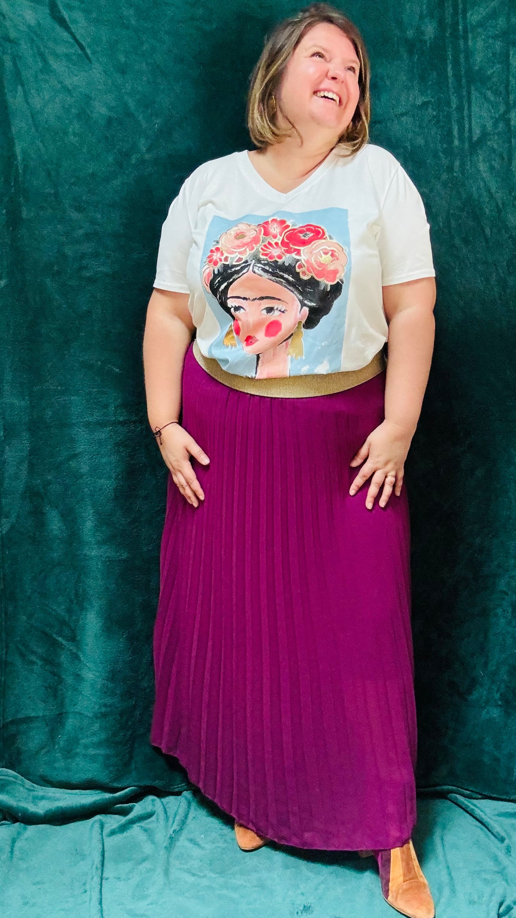 teeshirt grande taille taille unique 44 54 motif frida Kahlo coton poussineshabille