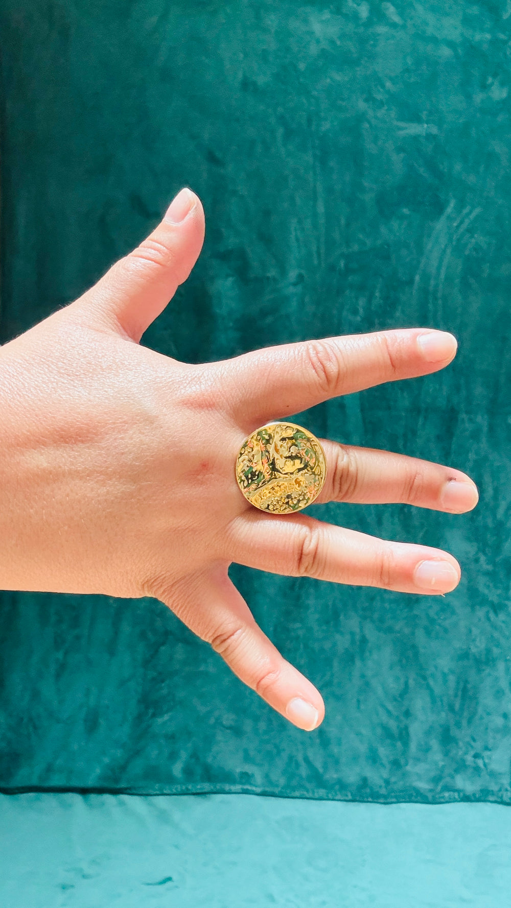 Bague Siera- doré ronde acier inoxydable