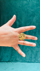 Bague Siera- doré ronde acier inoxydable
