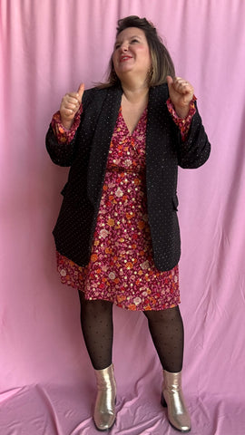 Blazer Fiesta - grande taille noir et strass