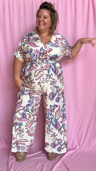 Combinaison Emma - grande taille motifs bleu violet