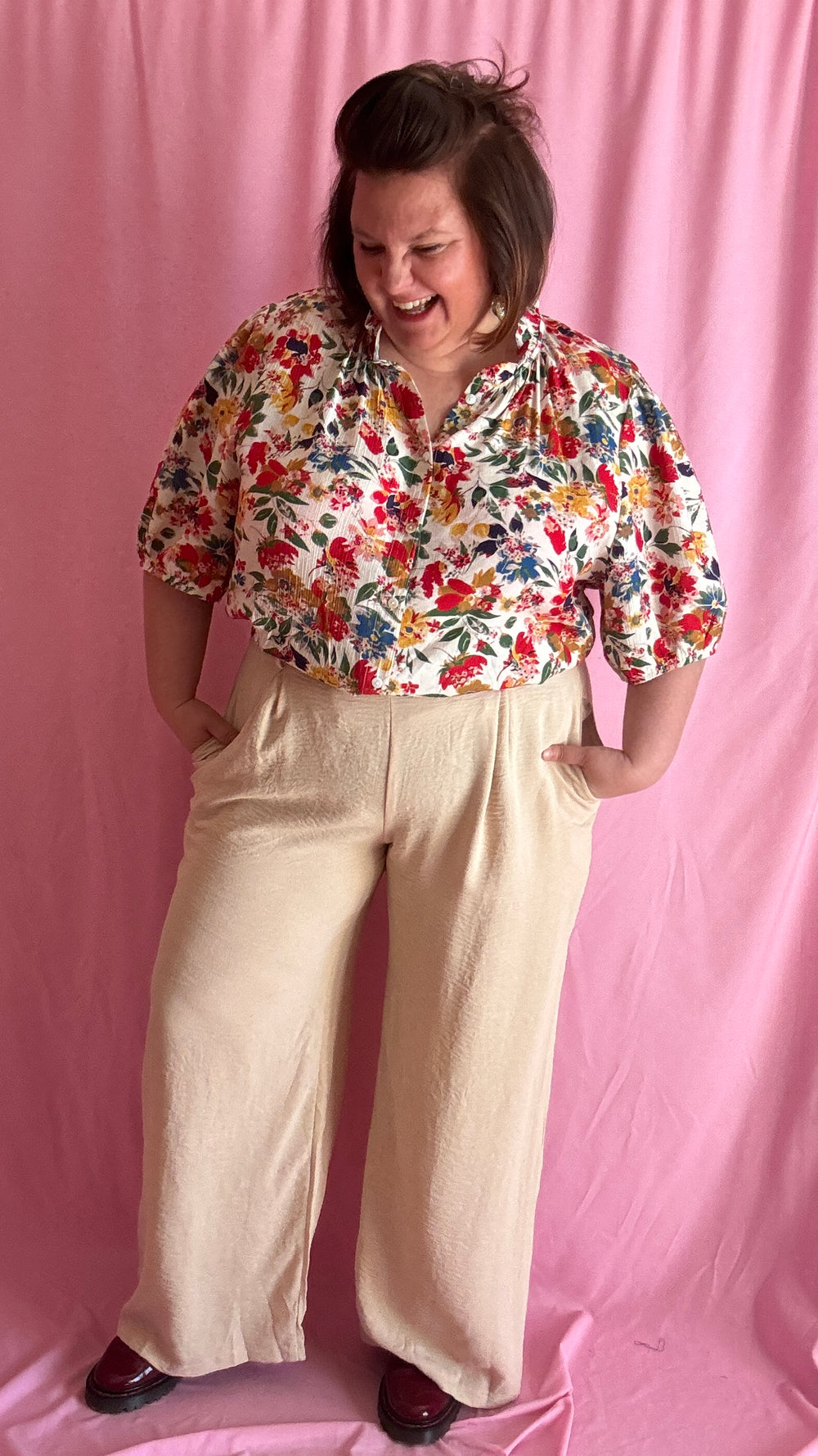 Pantalon Malo - grande taille fluide et taille haute