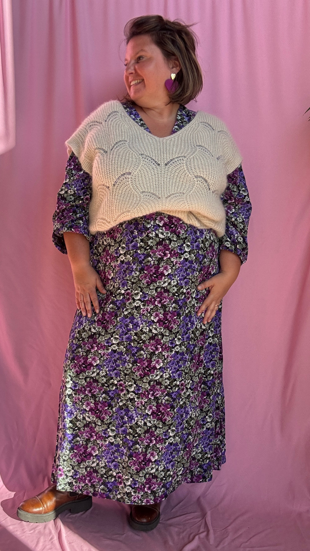 Pull Marthe - grande taille sans manche beige