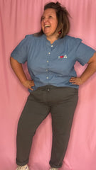 Top cerise - grande taille couleur jean clair i love cerise